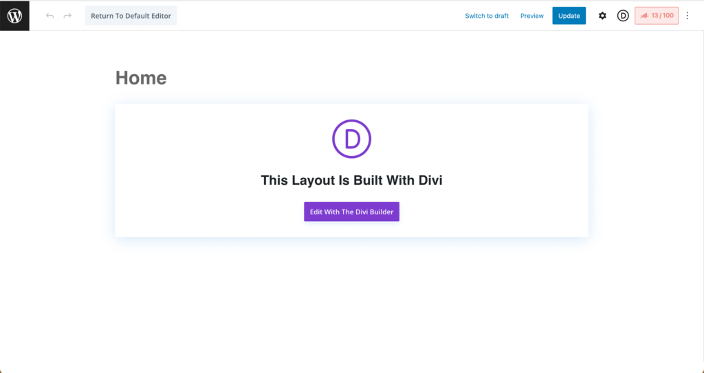 Edit a WordPress Page with the Divi Builder