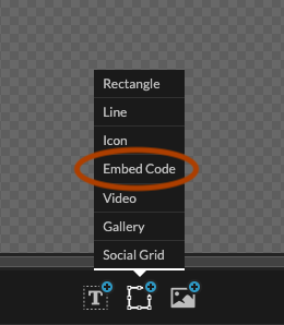 Add an embed code to your page in Showit